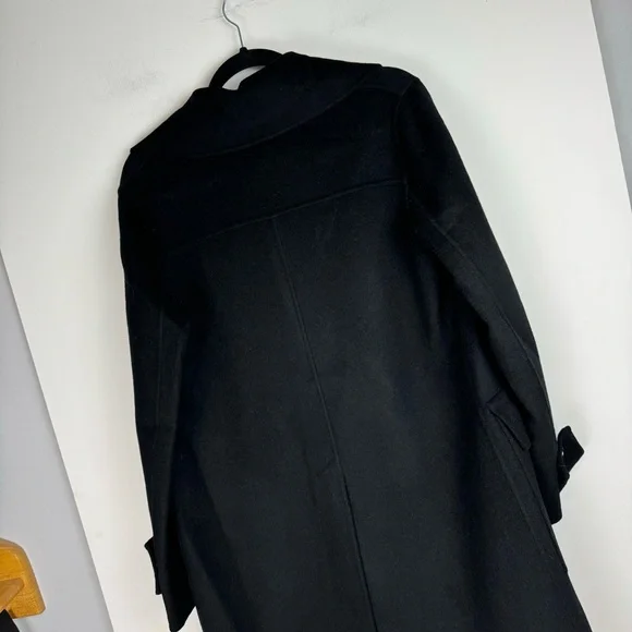 NWT Massimo Dutti Black Double Breasted Pocket Wool Blend Jacket Coat Sz Small - Picture 11 of 16